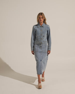 ZOE KRATZMANN Loft Skirt Summer - Washed Denim