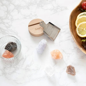 RIVSALT Original Himalayan Salt with Stainless Steel Grater & Oak Stand CONDIMENTS - Zabecca Living