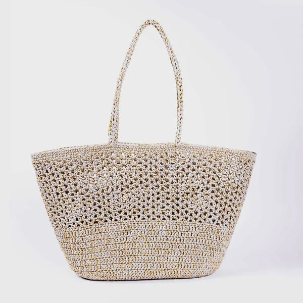 ROMY Crochet Basket - Natural Gold basket - Zabecca Living