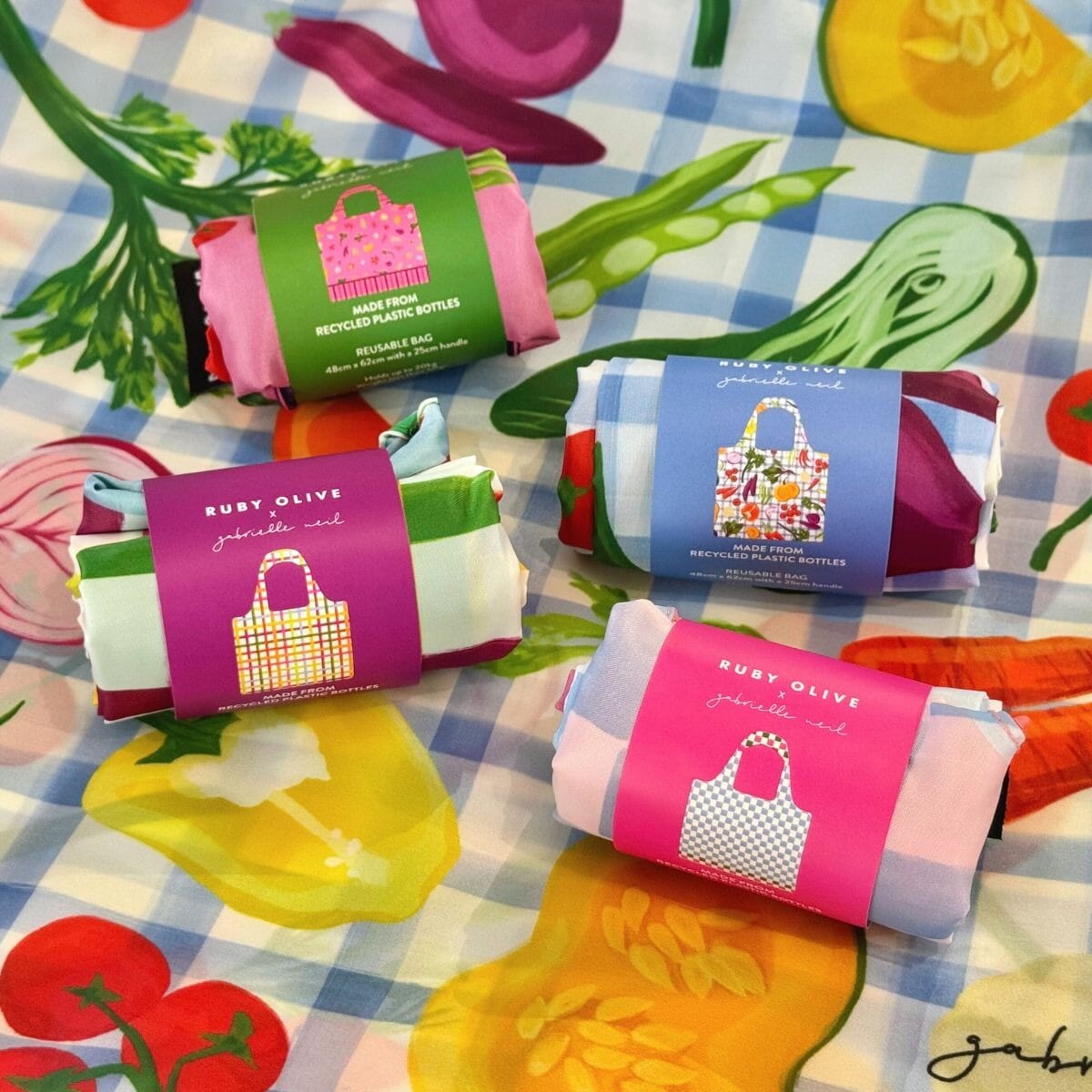 RUBY OLIVE Shopping Bag - Check Mate SHOPPING BAG - Zabecca Living