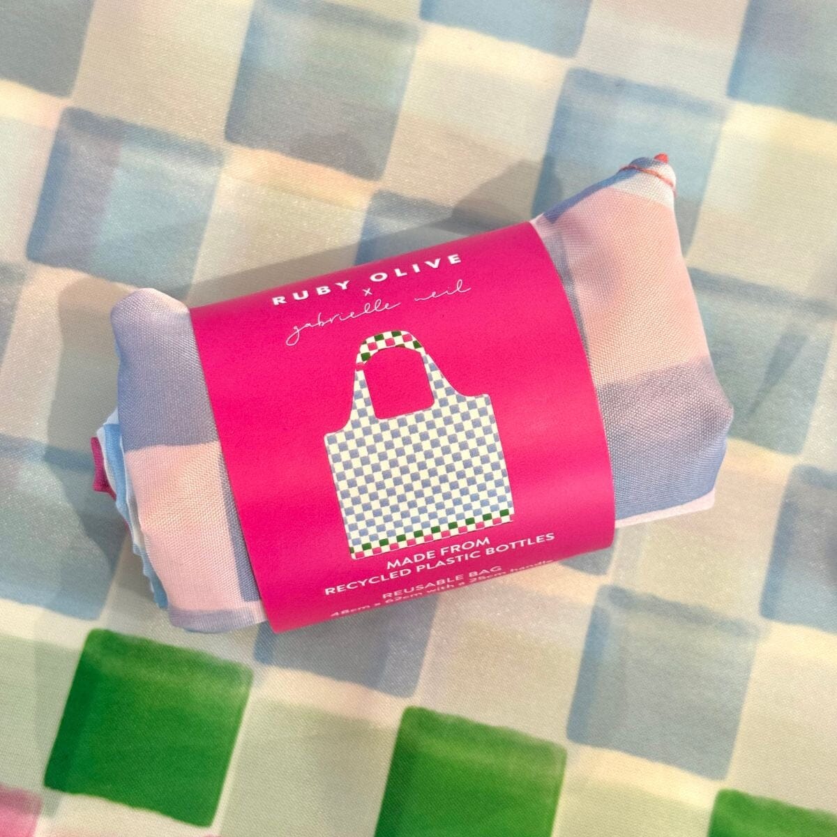 RUBY OLIVE Shopping Bag - Check Mate SHOPPING BAG - Zabecca Living