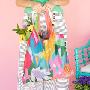 RUBY OLIVE Shopping Bag - Steph Chapman Flower SHOPPING BAG - Zabecca Living