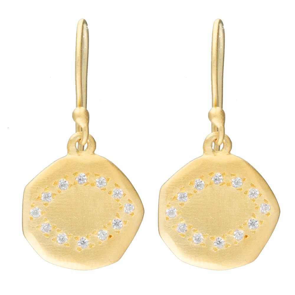 RUBYTEVA Cubic Zirconia Oval Eye Earrings - Gold Plate Earrings - Zabecca Living