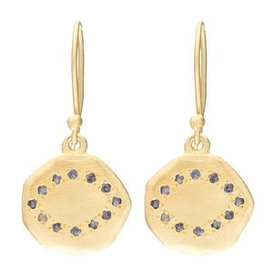 RUBYTEVA Lolite Oval Eye Earrings - Gold Plate Earrings - Zabecca Living