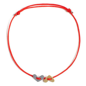 STEFANIA Sardinia Arcaica Double Heart Bracelet - Red BRACELET - Zabecca Living