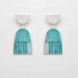 STEFANIA Sardinia Mediterranea Medium Earrings - Turquoise Vertical Earrings - Zabecca Living