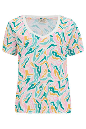 SUGARHILL BRIGHTON Khloe V-Neck T-shirt - Multi, Wild Animal Tee - Zabecca Living