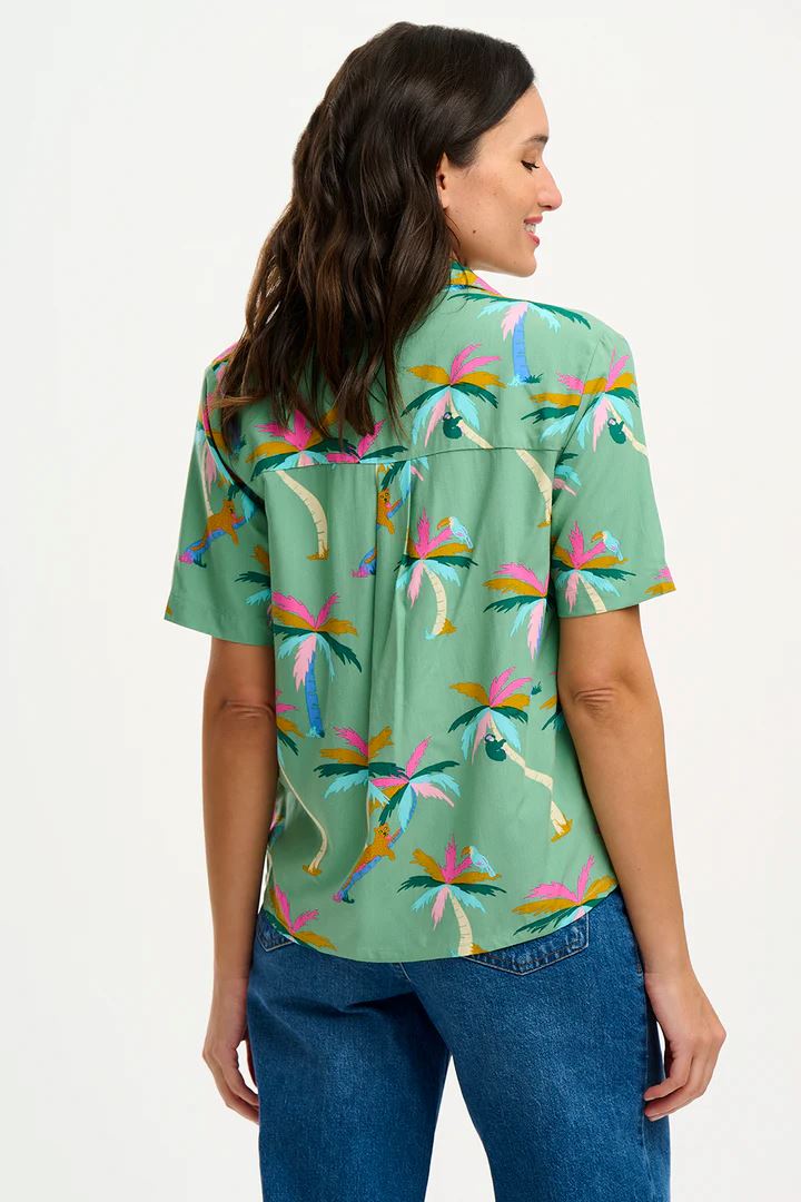 SUGARHILL BRIGHTON Santana Shirt - Green, Rainbow Palms Shirts & Blouses - Zabecca Living