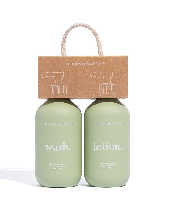 THE COMMONFOLK Keep It Simple Wash & Lotion Kit - Sage Coconut Lime HAND AND BODY WASH - Zabecca Living