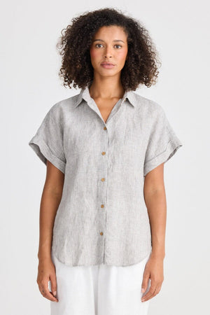 THE SHANTY CORPORATION Dune Shirt - Charcoal Fleck Shirts & Blouses - Zabecca Living