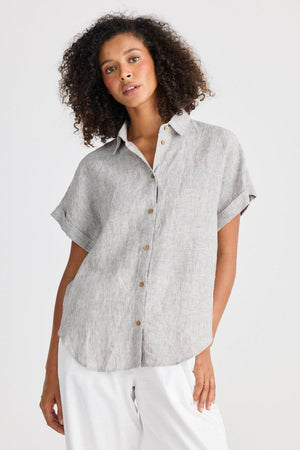 THE SHANTY CORPORATION Dune Shirt - Charcoal Fleck Shirts & Blouses - Zabecca Living