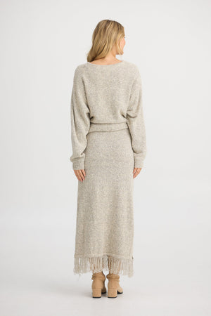 THE SHANTY CORPORATION Seville Knit Skirt - Oatmeal Skirt - Zabecca Living