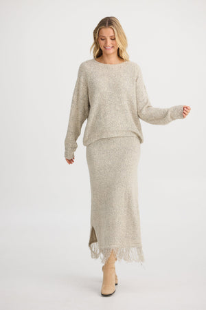THE SHANTY CORPORATION Seville Knit Skirt - Oatmeal Skirt - Zabecca Living