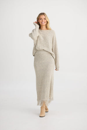 THE SHANTY CORPORATION Seville Knit Skirt - Oatmeal Skirt - Zabecca Living