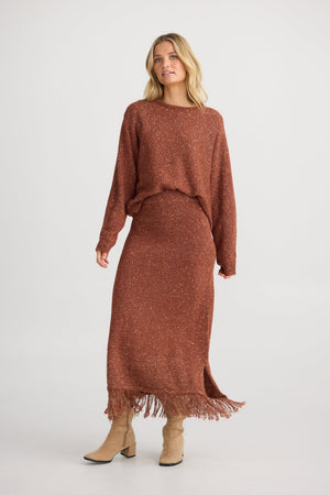 THE SHANTY CORPORATION Seville Knit Skirt - Paprika Skirt - Zabecca Living