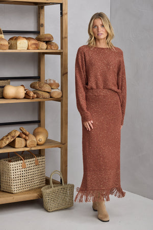 THE SHANTY CORPORATION Seville Knit Skirt - Paprika Skirt - Zabecca Living