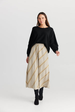 THE SHANTY CORPORATION Sicily Skirt - Taj Stripe Skirt - Zabecca Living