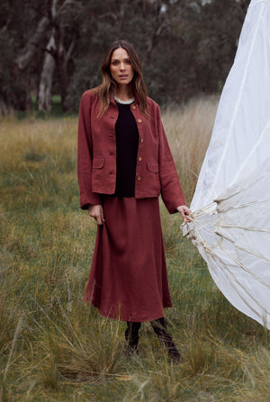 THE SHANTY CORPORATION Sicily Skirt - Wine Skirt - Zabecca Living
