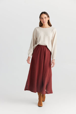 THE SHANTY CORPORATION Sicily Skirt - Wine Skirt - Zabecca Living