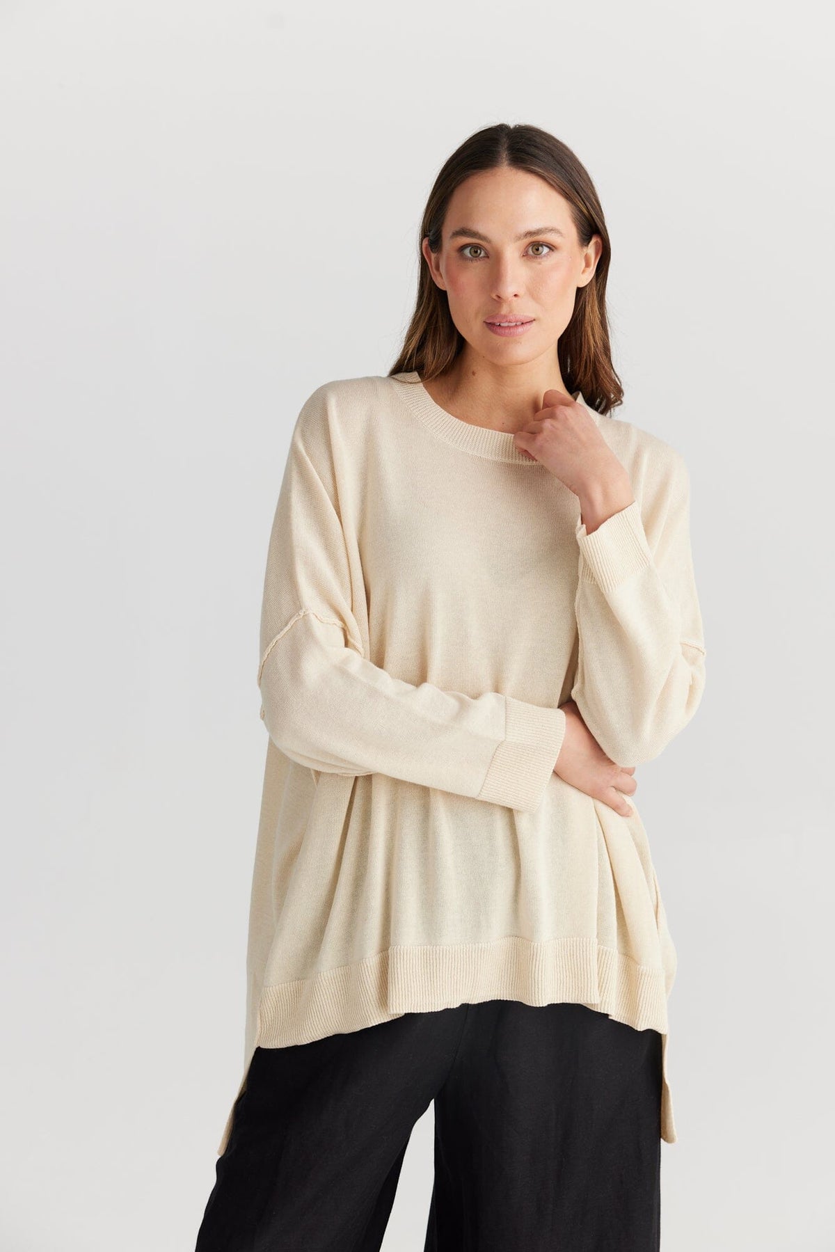 THE SHANTY CORPORATION Umbria Fine Knit - Ecru Jumpers + Knitwear - Zabecca Living