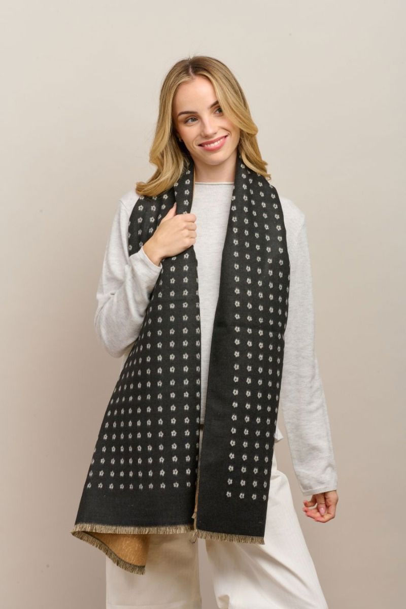 TIGER TREE Petite Fleur Scarf - Black scarf - Zabecca Living