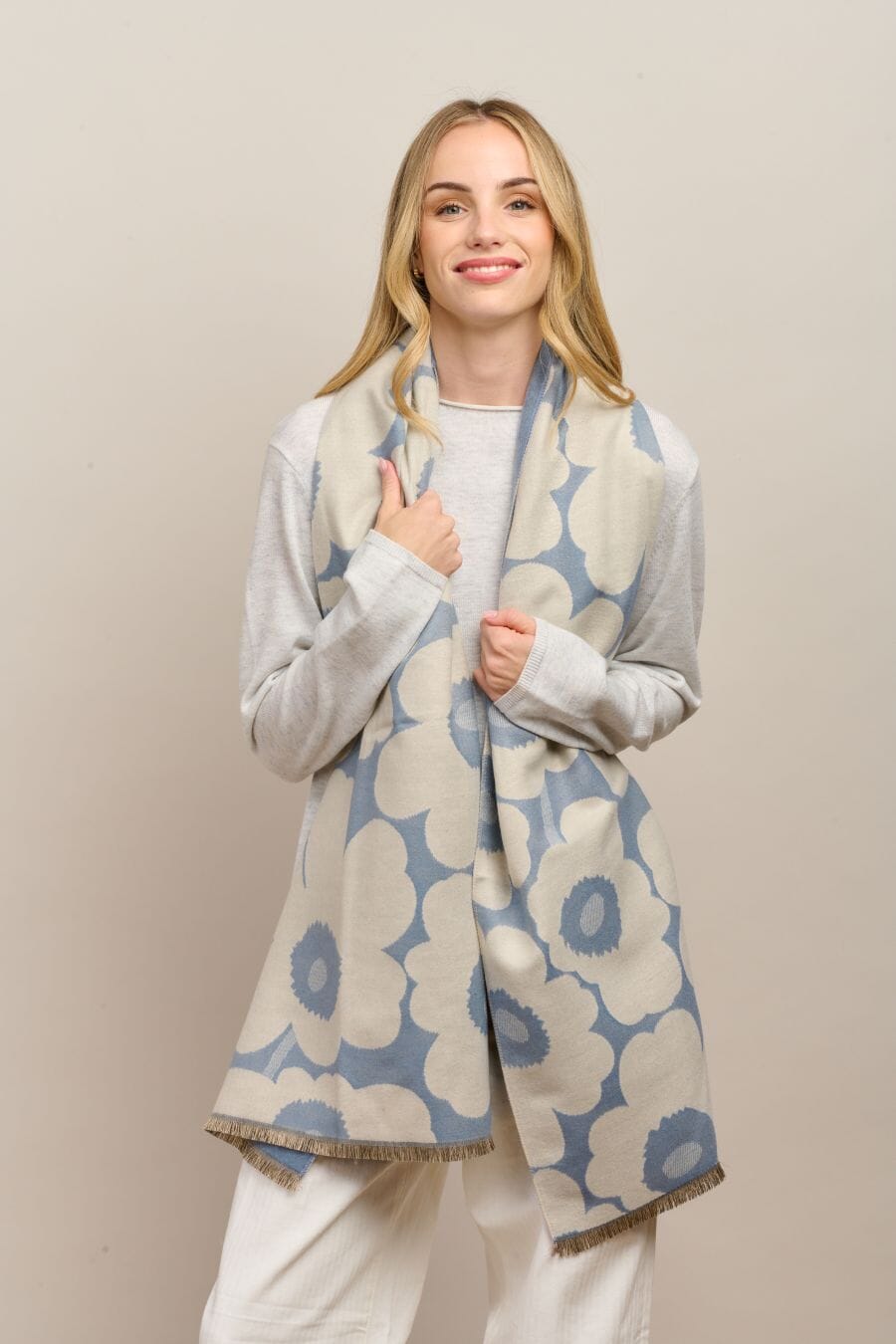 TIGER TREE Tall Poppy Scarf - Denim scarf - Zabecca Living