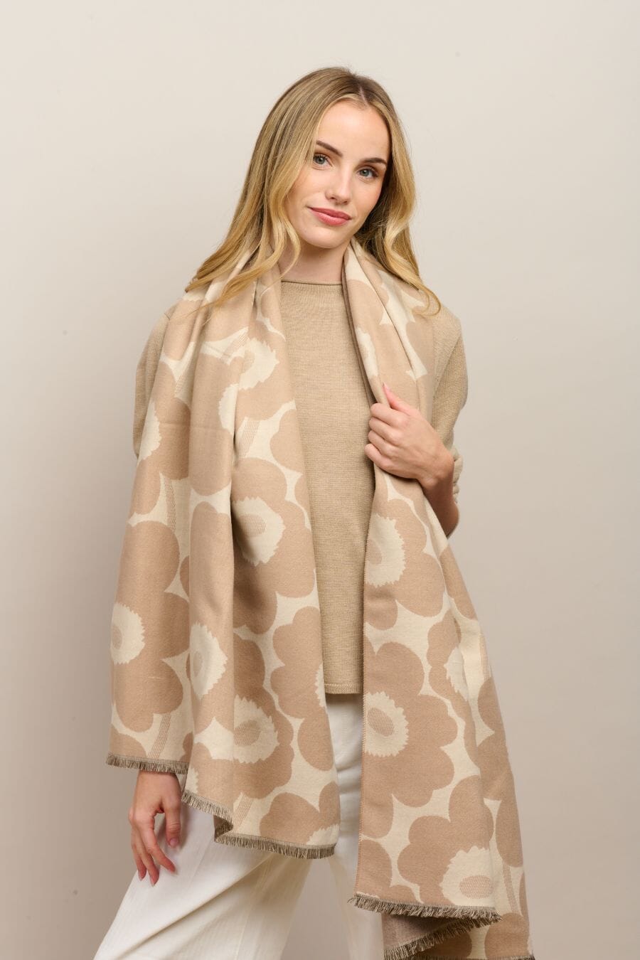 TIGER TREE Tall Poppy Scarf - Latte scarf - Zabecca Living