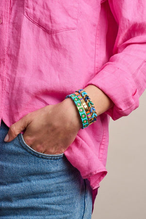 TIGER TREE Tile Bracelet - Brights & Gold Square BRACELET - Zabecca Living