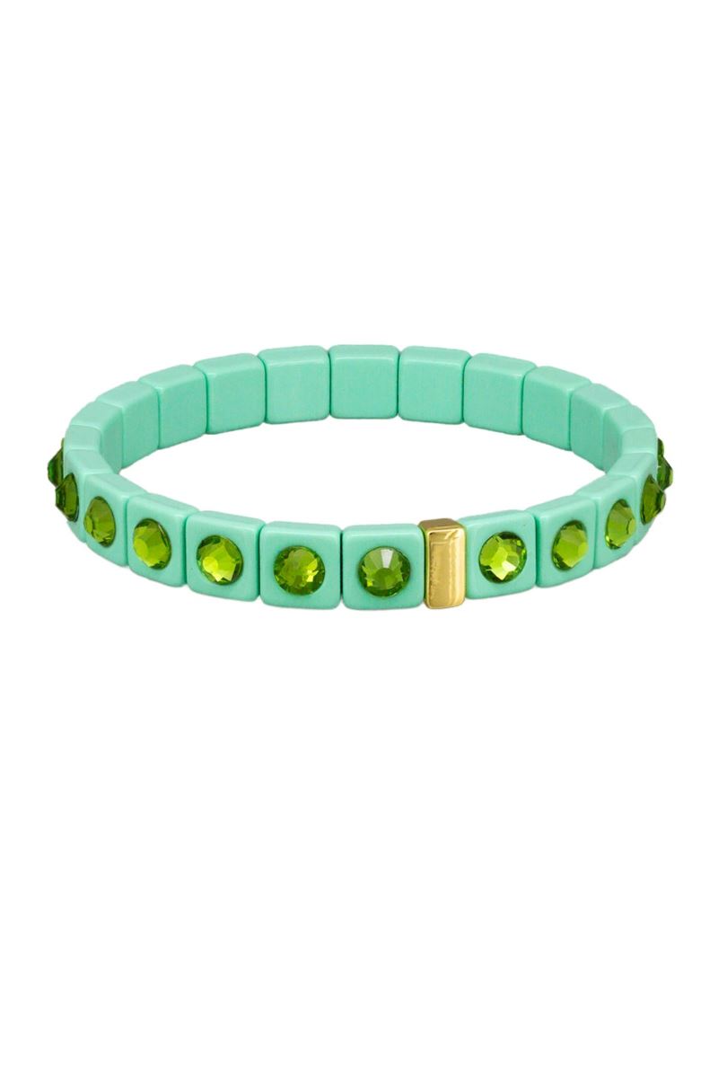 TIGER TREE Tile Bracelet - Green Crystal BRACELET - Zabecca Living