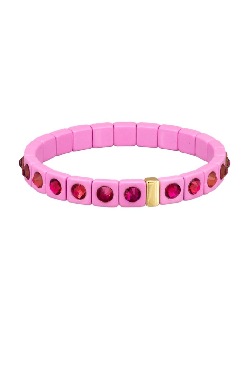 TIGER TREE Tile Bracelet - Pink Crystal BRACELET - Zabecca Living