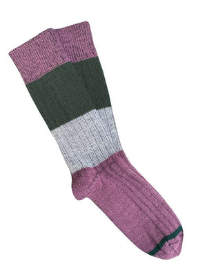 TIGHTOLOGY Chunky Rib Merino Wool Socks - Mauve Socks - Zabecca Living