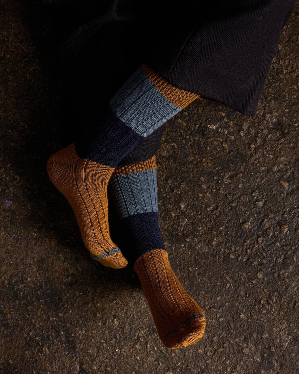 TIGHTOLOGY Chunky Rib Merino Wool Socks - Mustard Socks - Zabecca Living