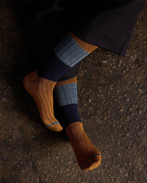 TIGHTOLOGY Chunky Rib Merino Wool Socks - Mustard Socks - Zabecca Living