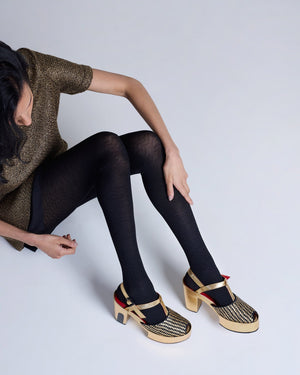 TIGHTOLOGY Herringbone Merino Wool Tights – Black TIGHTS - Zabecca Living