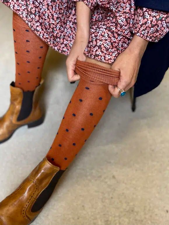 TIGHTOLOGY Merino Wool Socks - Dotty Paprika Socks - Zabecca Living