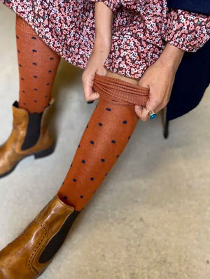 TIGHTOLOGY Merino Wool Socks - Dotty Paprika Socks - Zabecca Living
