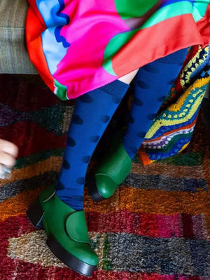 TIGHTOLOGY Merino Wool Socks - Yayoi Blue Socks - Zabecca Living