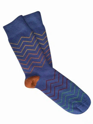 TIGHTOLOGY Waves Merino Wool Socks - Blue Socks - Zabecca Living