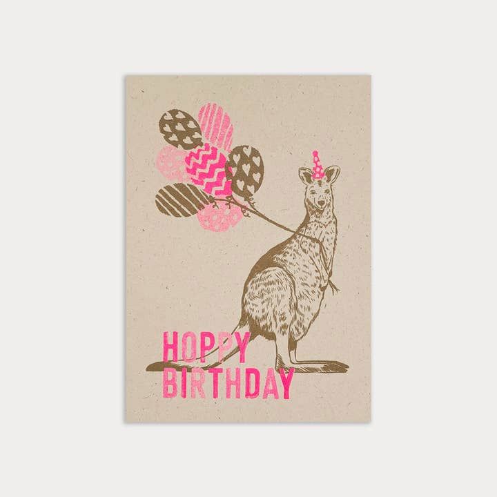 TOGETHERY Birthday Postcard - Kangaroo Birthday Card - Zabecca Living