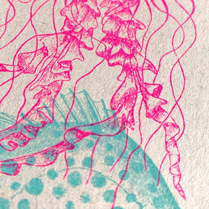 TOGETHERY Greeting Postcard - Jellyfish with Fish greeting card - Zabecca Living