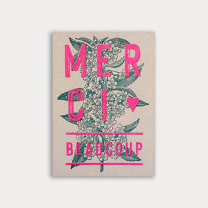TOGETHERY Greeting Postcard - Merci Beaucoup greeting card - Zabecca Living