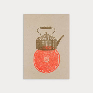 TOGETHERY Greeting Postcard - Teapot with Orange greeting card - Zabecca Living