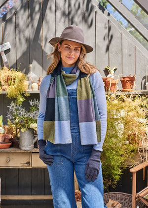 UIMI Frankie Patchwork Merino Scarf - Aniseed scarf - Zabecca Living