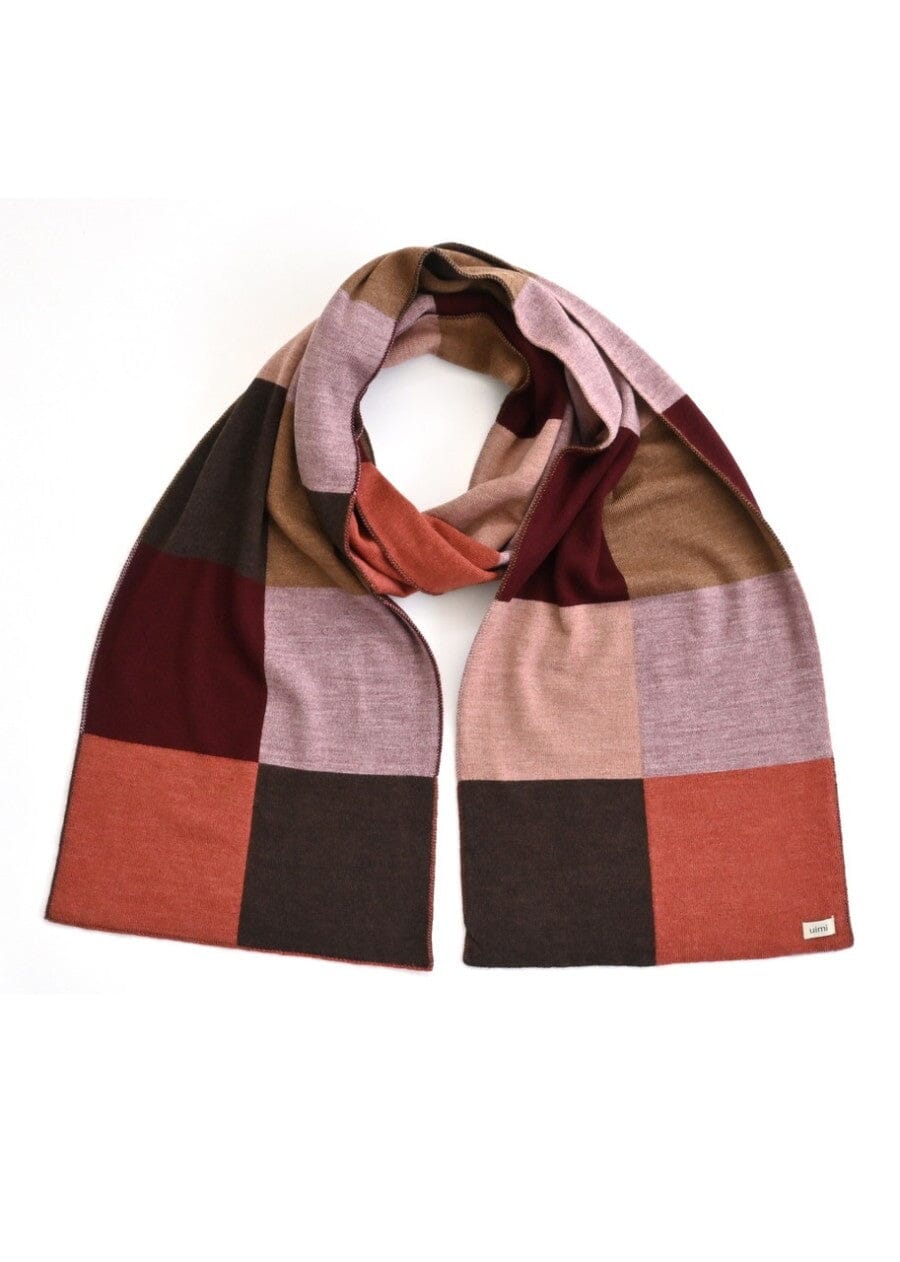 UIMI Frankie Patchwork Merino Scarf - Papaya scarf - Zabecca Living