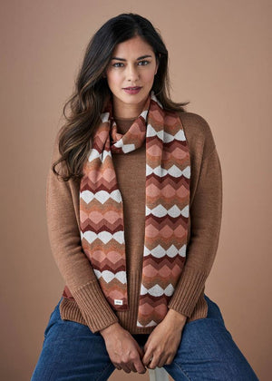UIMI Marlo Geometric Merino Scarf - Butterscotch scarf - Zabecca Living