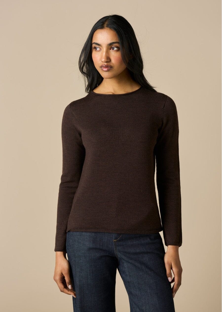 UIMI Phoebe Merino Top - Chocolate Jumpers + Knitwear - Zabecca Living