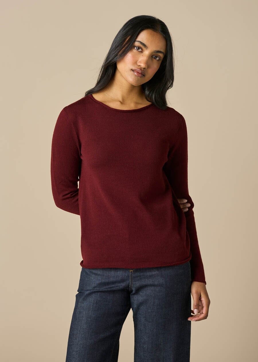 UIMI Phoebe Merino Top - Merlot Jumpers + Knitwear - Zabecca Living