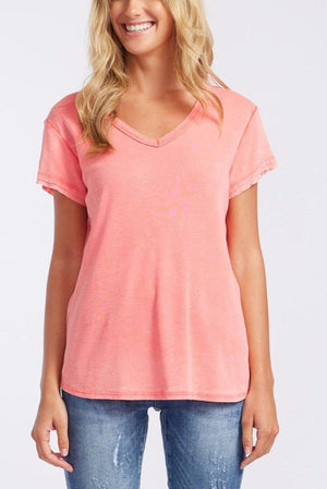 URBAN LUXURY Washed Tee - Coral Tee - Zabecca Living