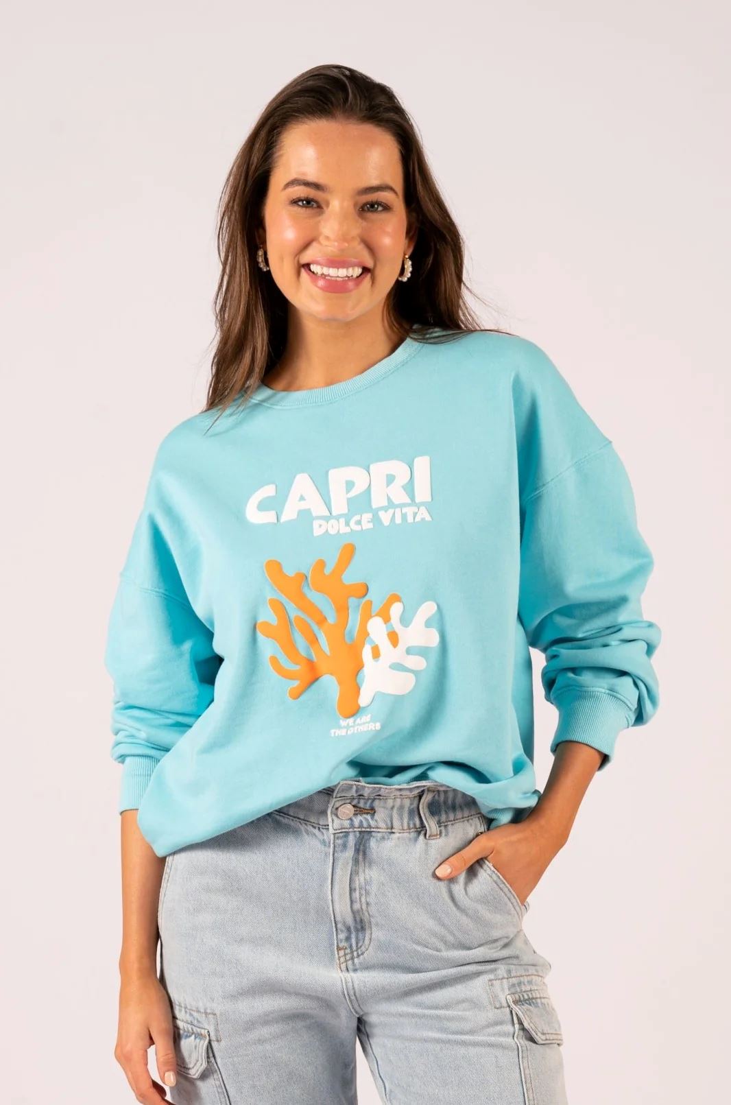 WE ARE THE OTHERS Chelsea Vintage Sweat - Soft Aqua Capri SWEATER - Zabecca Living