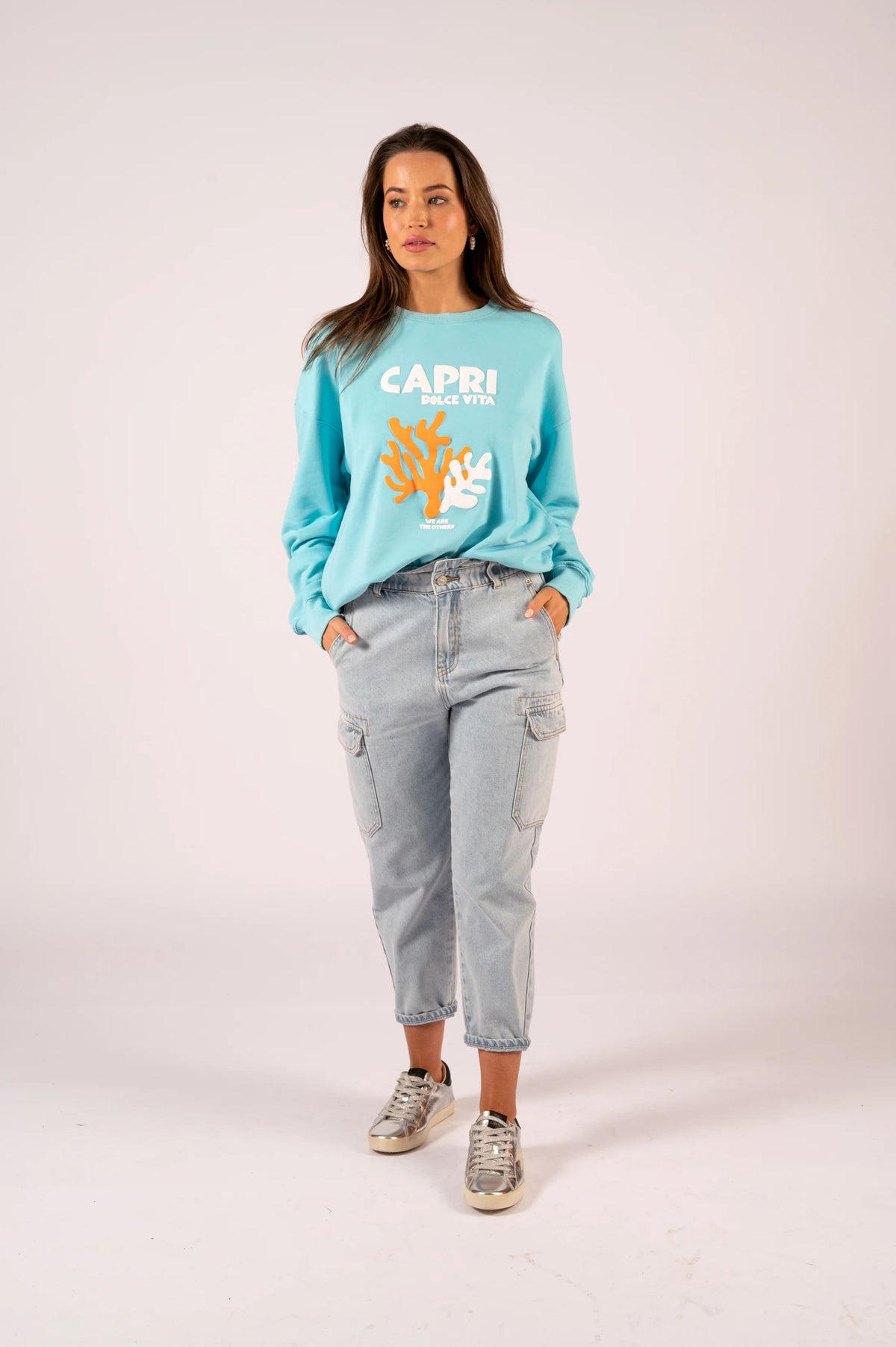 WE ARE THE OTHERS Chelsea Vintage Sweat - Soft Aqua Capri SWEATER - Zabecca Living